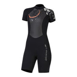 Maxbell Women One-piece Wetsuit Back Zip Diving Swimwear Dive Suit Jumpsuit Short L