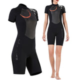 Maxbell Women One-piece Wetsuit Back Zip Diving Swimwear Dive Suit Jumpsuit Short L