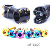 Max Maxb 6 Pieces Fixed Gear Bicycle Handlebar Stem Screw Bolt Washer M5x18 Colorful