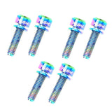 Max Maxb 6 Pieces Fixed Gear Bicycle Handlebar Stem Screw Bolt Washer M5x18 Colorful
