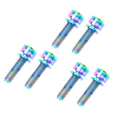 Max Maxb 6 Pieces Fixed Gear Bicycle Handlebar Stem Screw Bolt Washer M5x18 Colorful