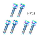 Max Maxb 6 Pieces Fixed Gear Bicycle Handlebar Stem Screw Bolt Washer M5x18 Colorful
