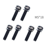 Maxbell 6 Pieces Fixed Gear Bicycle Handlebar Stem Screw Bolt Washer M5x18 Black