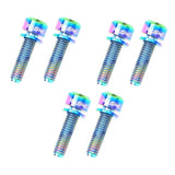 Maxbell 6 Pieces Fixed Gear Bicycle Handlebar Stem Screw Bolt Washer M5x20 Colorful