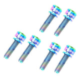 Maxbell 6 Pieces Fixed Gear Bicycle Handlebar Stem Screw Bolt Washer M5x20 Colorful
