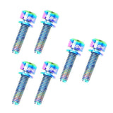 Maxbell 6 Pieces Fixed Gear Bicycle Handlebar Stem Screw Bolt Washer M5x20 Colorful