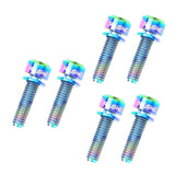 Maxbell 6 Pieces Fixed Gear Bicycle Handlebar Stem Screw Bolt Washer M5x20 Colorful