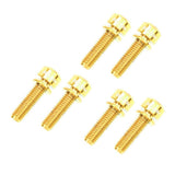 Maxbell 6 Pieces Fixed Gear Bicycle Handlebar Stem Screw Bolt Washer M5x20 Gold