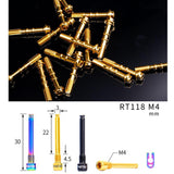 Maxbell 2pcs Bicycle M4 Bolt Threaded Hydraulic Disc Brake Plug Fixed Bolts Black