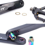 Maxbell 2 Pieces Titanium Alloy Bike Pedal Washer Bicycle Crank Gasket Golden
