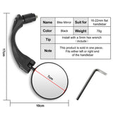 Max Maxb Rotaty Rearview Handlebar Convex Mirror for MTB Cycling Bicycle