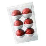 Maxbell 6pcs Golf Ball for Match Practice Play Golfer Gift Red White