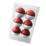 Maxbell 6pcs Golf Ball for Match Practice Play Golfer Gift Red White