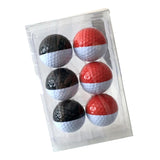 Max Maxb 6pcs Golf Ball for Match Practice Play Golfer Gift Black White + Red White