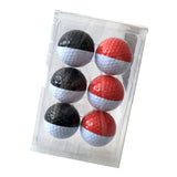 Max Maxb 6pcs Golf Ball for Match Practice Play Golfer Gift Black White + Red White