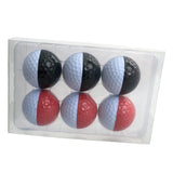 Max Maxb 6pcs Golf Ball for Match Practice Play Golfer Gift Black White + Red White