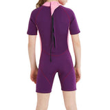 Maxbell 2.5mm Kids Short Sleeve Wetsuit Beach Diving Swimwear Swimsuit Pink S