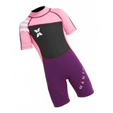 Maxbell 2.5mm Kids Short Sleeve Wetsuit Beach Diving Swimwear Swimsuit Pink M