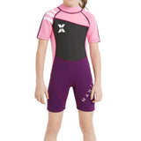 Maxbell 2.5mm Kids Short Sleeve Wetsuit Beach Diving Swimwear Swimsuit Pink M