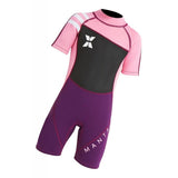 Maxbell 2.5mm Kids Short Sleeve Wetsuit Beach Diving Swimwear Swimsuit Pink XL