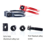 Max Maxb Bike Seat Post Clamp Ultralight Bicycle Seatpost Clip Red	31.8mm