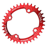 Maxbell Bike Chainring 104 BCD Narrow Wide Chain Ring 1 Speed Chainwheel Red 34T