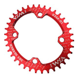Maxbell Bike Chainring 104 BCD Narrow Wide Chain Ring 1 Speed Chainwheel Red 34T