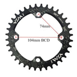 Maxbell Bike Chainring 104 BCD Narrow Wide Chain Ring Chainwheel Sprockets Black 38T