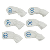 Maxbell 6pcs Golf Club Head Cover Irons Headcover Protectors with Number White