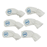 Maxbell 6pcs Golf Club Head Cover Irons Headcover Protectors with Number White