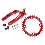 Maxbell Bike Single Speed Chainring Crankset 104mm Crankarms Chainwheel Red 32T