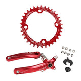 Maxbell Bike Single Speed Chainring Crankset 104mm Crankarms Chainwheel Red 32T