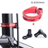 Maxbell Bicycle Seatpost Clamp Fixed Screw Bike Cable Hose Holder Clip Black 31.8mm