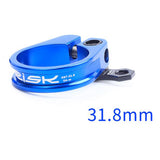 Maxbell Bicycle Seatpost Clamp Fixed Screw Bike Cable Hose Holder Clip Blue	31.8mm