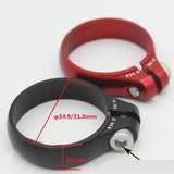 Maxbell Ultralight Bicycle Bike Seatpost Clamp Fixed Seat Post Tube Clip  Red	31.8