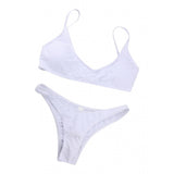 Maxbell Women Detachable Padded Push Up Bikini Set Two Piece Swimsuit White XL