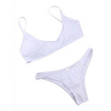 Maxbell Women Detachable Padded Push Up Bikini Set Two Piece Swimsuit White XL