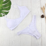 Maxbell Women Detachable Padded Push Up Bikini Set Two Piece Swimsuit White XL