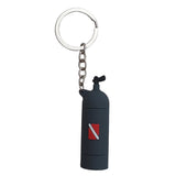 Maxbell Novelty Mini Diving Tank Key Chain Holder Dive Flag Keyring Keychain Gray