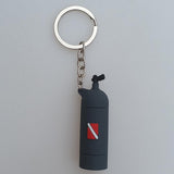 Maxbell Novelty Mini Diving Tank Key Chain Holder Dive Flag Keyring Keychain Gray