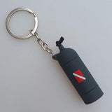 Maxbell Novelty Mini Diving Tank Key Chain Holder Dive Flag Keyring Keychain Gray
