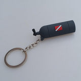 Maxbell Novelty Mini Diving Tank Key Chain Holder Dive Flag Keyring Keychain Gray