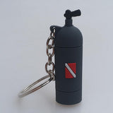 Maxbell Novelty Mini Diving Tank Key Chain Holder Dive Flag Keyring Keychain Gray