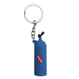 Maxbell Novelty Mini Diving Tank Key Chain Holder Dive Flag Keyring Keychain Blue