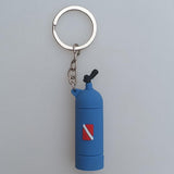 Maxbell Novelty Mini Diving Tank Key Chain Holder Dive Flag Keyring Keychain Blue