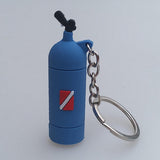 Maxbell Novelty Mini Diving Tank Key Chain Holder Dive Flag Keyring Keychain Blue