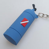 Maxbell Novelty Mini Diving Tank Key Chain Holder Dive Flag Keyring Keychain Blue