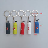 Maxbell Novelty Mini Diving Tank Key Chain Holder Dive Flag Keyring Keychain Yellow