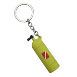 Maxbell Novelty Mini Diving Tank Key Chain Holder Dive Flag Keyring Keychain Yellow