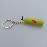 Maxbell Novelty Mini Diving Tank Key Chain Holder Dive Flag Keyring Keychain Yellow